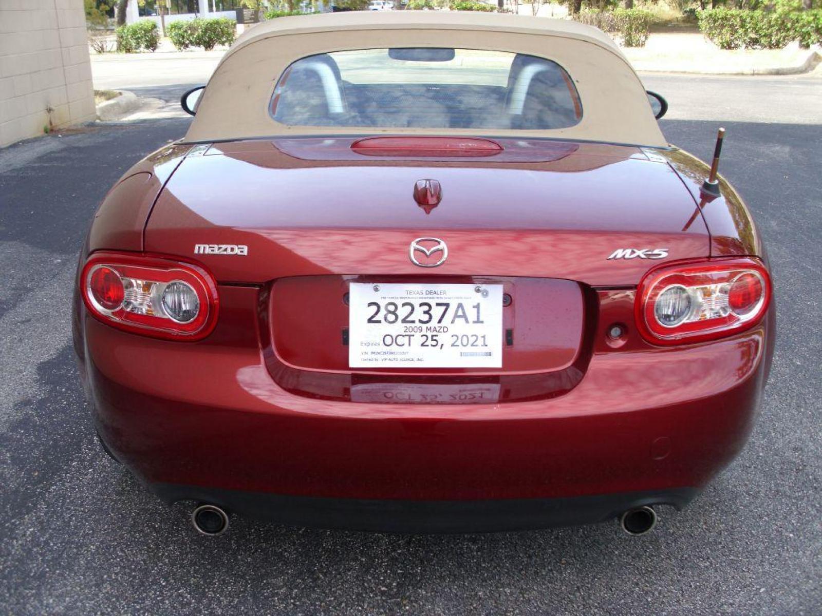 2009 RED MAZDA MX-5 MIATA GRAND TOURING (JM1NC25F390) with an 2.0L engine, Automatic transmission, located at 12019 San Pedro Avenue, San Antonio, TX, 78216, (210) 494-5895, 29.551861, -98.487602 - Cruise Control; Front Seat Heaters; Leather Seats; Soft Top; Air Conditioning; Power Windows; Power Locks; Power Steering; Tilt Wheel; AM/FM CD/MP3; Satellite; Passive engine immobilizer; Dual Front Airbags; Side Airbags; Active Seatbelts; Passenger Airbag Sensor; All Wheel ABS; Retractable Roof Pan - Photo #16