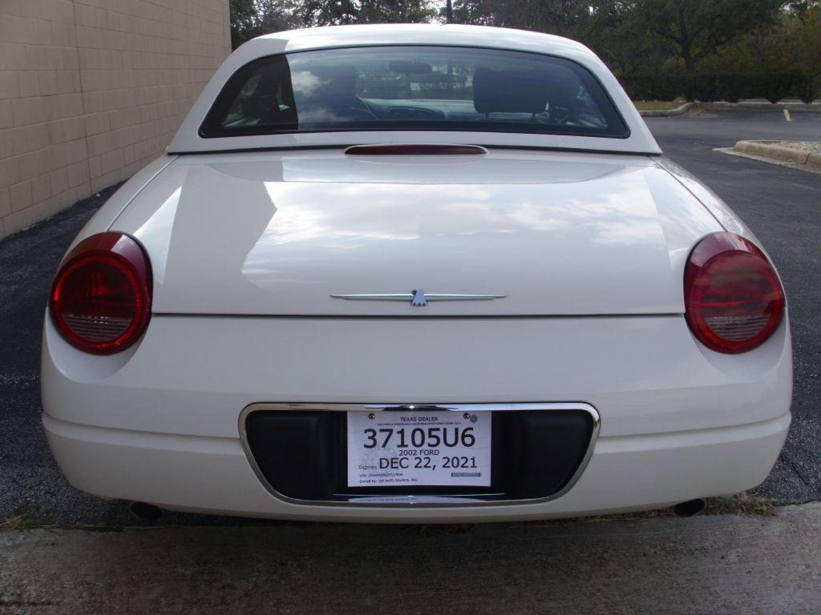 2002 WHITE FORD THUNDERBIRD (1FAHP60A02Y) with an 3.9L engine, Automatic transmission, located at 12019 San Pedro Avenue, San Antonio, TX, 78216, (210) 494-5895, 29.551861, -98.487602 - ONE OWNER; Leather Seats; Hard Top and Soft Top; Air Conditioning; Power Windows; Power Locks; Power Steering; Tilt Wheel; AM/FM CD; Pass Key Security; Dual Front Airbags; Sid Ar Bgs; Passenger deactivation switch; All Wheel ABS - Photo #23