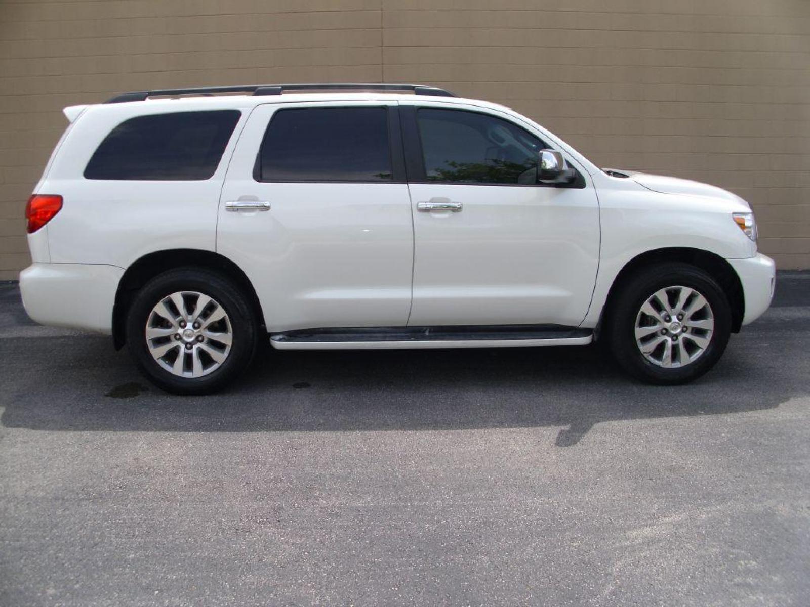 2014 WHITE TOYOTA SEQUOIA PLATINUM (5TDYY5G16ES) with an 5.7L engine, Automatic transmission, located at 12019 San Pedro Avenue, San Antonio, TX, 78216, (210) 494-5895, 29.551861, -98.487602 - A/C Seats; Backup Camera; Blind Spot Monitor; Bluetooth Technology; DVD Video System; Fron Seat Heaters; Full Roof Rack; Leather Seats; Navigation System; Parking Sensors; Power Folding Third Row; Running Boards; Satellite Radio; Tow Hitch; Air Conditioning; Power Windows; Power Locks; Power Steerin - Photo #0