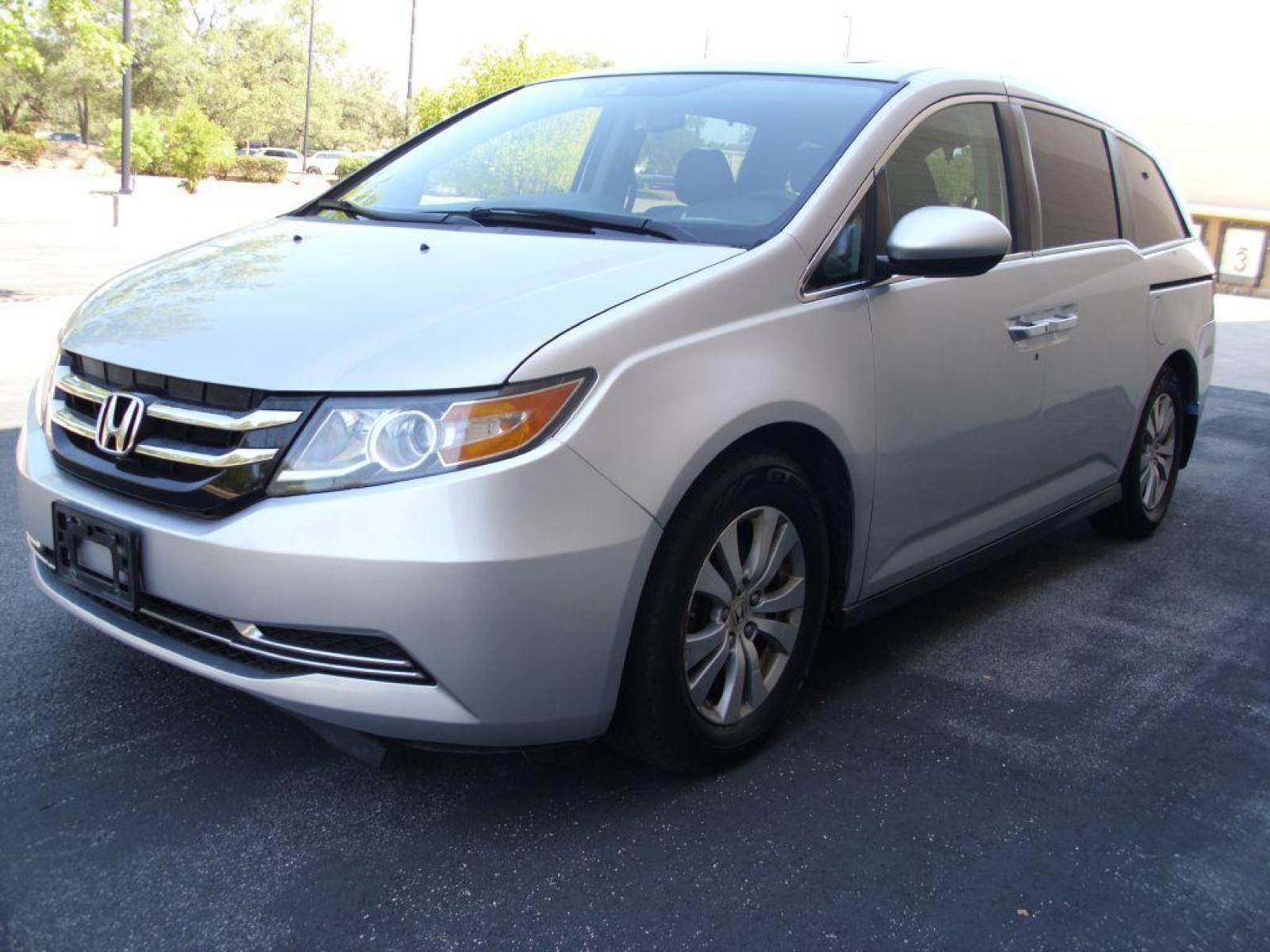 2014 SILVER HONDA ODYSSEY EXL (5FNRL5H62EB) with an 3.5L engine, Automatic transmission, located at 12019 San Pedro Avenue, San Antonio, TX, 78216, (210) 494-5895, 29.551861, -98.487602 - Lane Watch; Backup Camera; Bluetooth Technology; 3rd Row Seats; Leather Seats; Heated Seats; Power Sun/Moon Roof, 7-Passenger Seating; Power Sliding Doors; Power Liftgate; Lane Departure Warning; DVD Video System; Navigation System; Smart Key; Air Conditioning; Power Windows; Power Locks; Power Stee - Photo #2