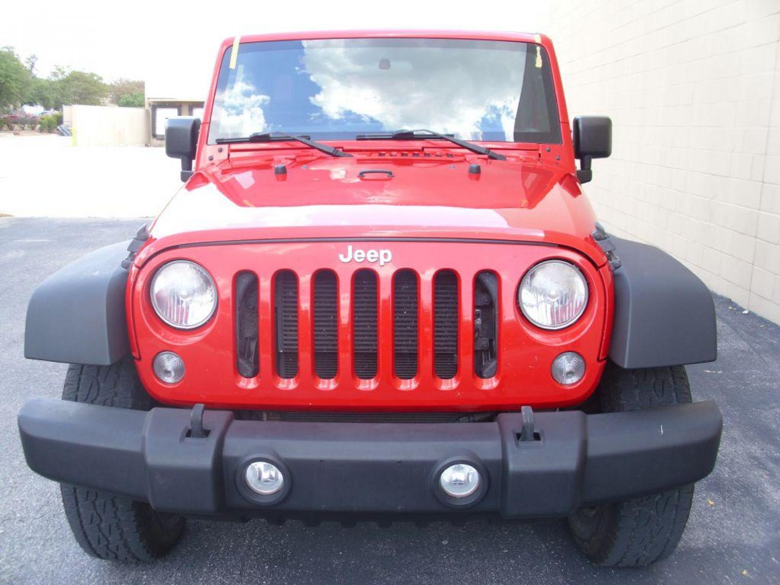 2015 RED JEEP WRANGLER UNLIMI SPORT (1C4BJWDG9FL) with an 3.6L engine, Automatic transmission, located at 12019 San Pedro Avenue, San Antonio, TX, 78216, (210) 494-5895, 29.550915, -98.491142 - Cruise Control; Hard Top; Air Conditioning; Power Steering; Tilt Wheel; AM/FM CD/MP3; Satellite; AM/FM CD/DVD; Sentry Key; Keyless Entry; Alarm; Dual Front Airbags; Passenger Sensor; Active Belts; All Wheel ABS; Retractable Roof Panel - Photo #2