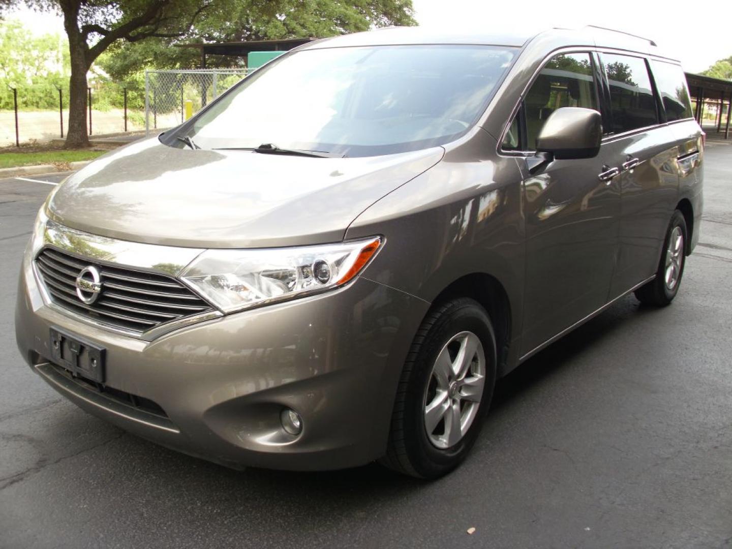 2017 BROWN NISSAN QUEST S (JN8AE2KPXH9) with an 3.5L engine, Continuously Variable transmission, located at 2215 Harry Wurzbach Rd , San Antonio, TX, 78209, (208) 269-7240, 29.491415, -98.432098 - SPACIOUS VAN- FOLD- AWAY THIRD ROW!! Alloy Wheels, Bluetooth Technology, Cloth Seats, Quad Seats, Rear Air Conditioning, Rear View Camera, ABS Brakes, Auxiliary Audio Input, Power Locks, Rear Defroster, AM/FM Stereo, CD Audio, Power Mirrors, Side Airbags, Air Conditioning, Cruise Control, Power Slid- Photo#2