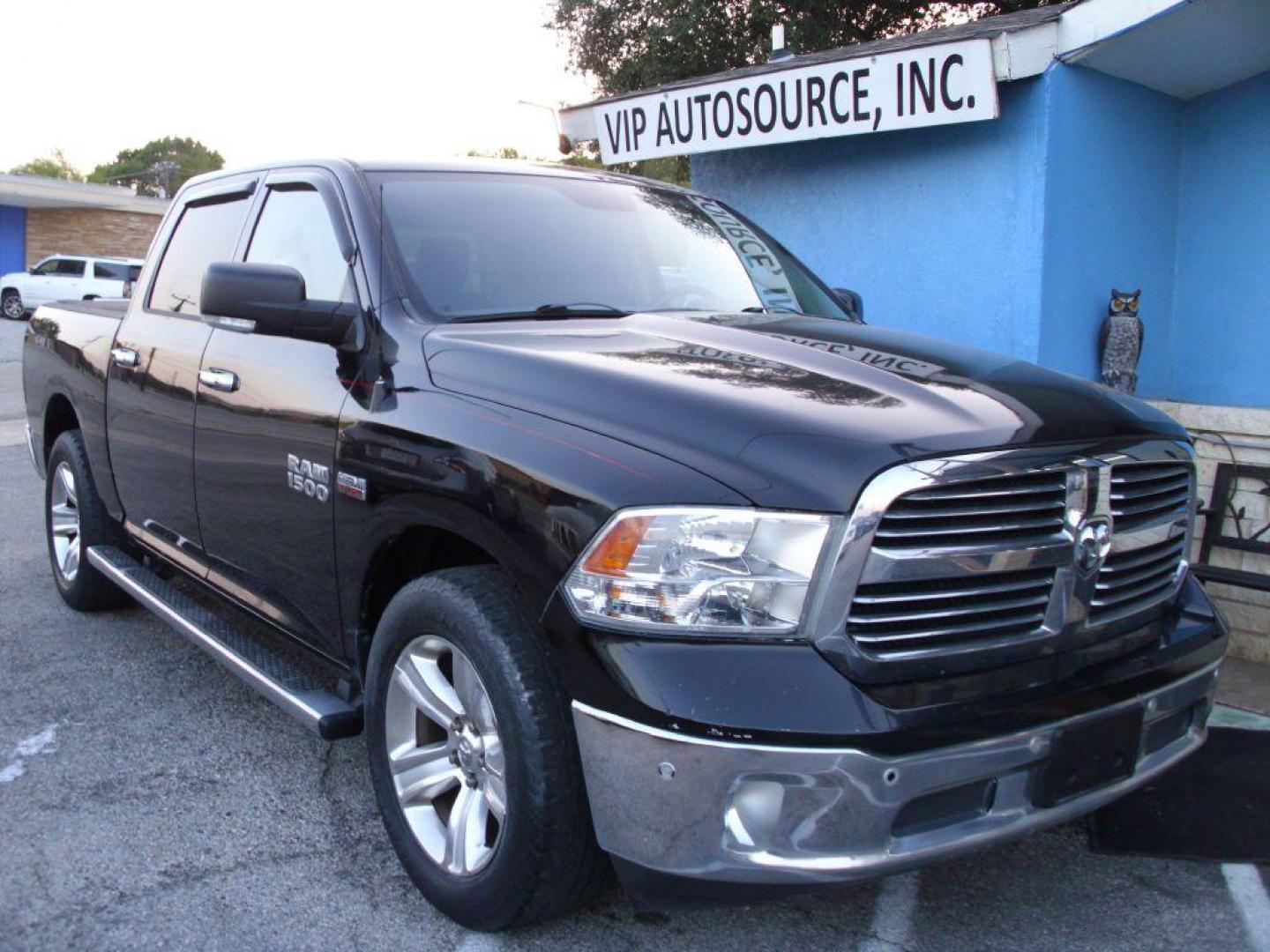 2014 BLACK RAM 1500 SLT (1C6RR6LT5ES) with an 5.7L engine, Automatic transmission, located at 2215 Harry Wurzbach Rd , San Antonio, TX, 78209, (208) 269-7240, 29.491415, -98.432098 - 20 INCH PLUS WHEELS! Alloy Wheels, Alpine Sound System, Automatic Transmission, ABS Brakes, Air Conditioning; Power Windows; Power Locks; Power Steering; Tilt Wheel; AM/FM CD/MP3; Satellite; AM/FM CD/DVD; Sentry Key; Keyless Entry; Available; Dual Air Bags Front and Sides; Active Belts; Crew Cab; Sh - Photo#2