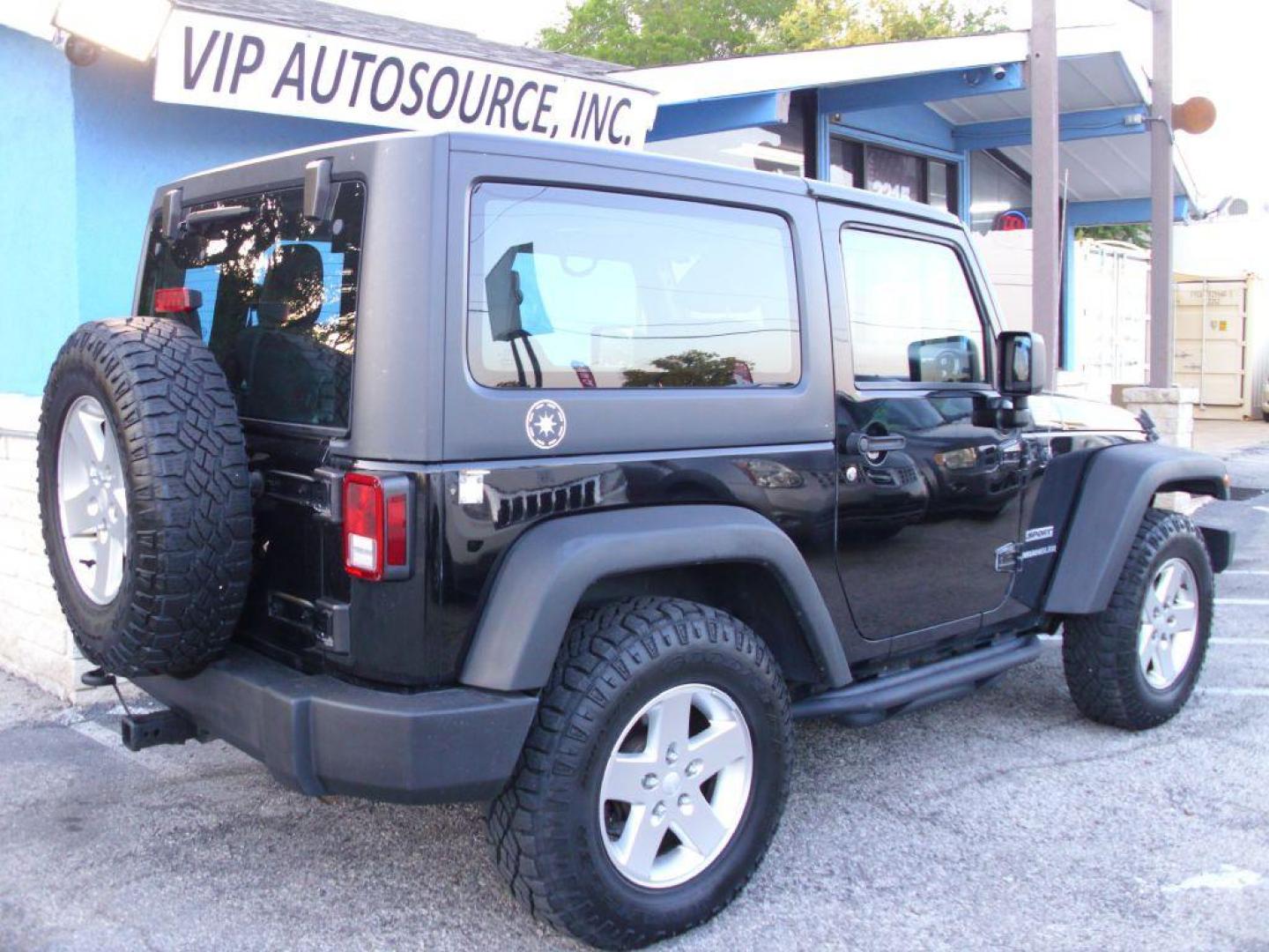 2014 BLACK JEEP WRANGLER SPORT (1C4AJWAG0EL) with an 3.6L engine, Automatic transmission, located at 2215 Harry Wurzbach Rd , San Antonio, TX, 78209, (208) 269-7240, 29.491415, -98.432098 - PERFECT FOR ADVENTURES! ONE OWNER! 4WD/AWD WITH ALLOY WHEELS! SPECIAL EDITION; Tow Hitch; Traction Control; Running Boards; Remote Start; Hard Top; Cloth Seats; Rear Defroster; Air Conditioning, ABS Brakes, Automatic Transmission; Power Steering; Tilt Wheel; AM/FM CD/MP3; AM/FM CD/DVD; Passive sentr - Photo#13
